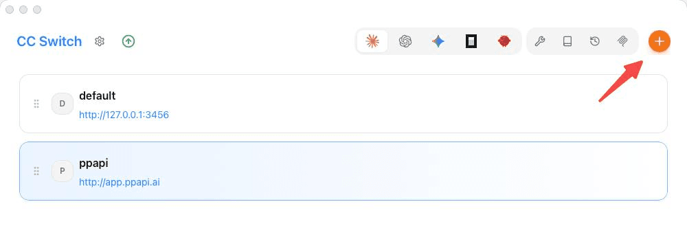 CC Switch — Add Provider